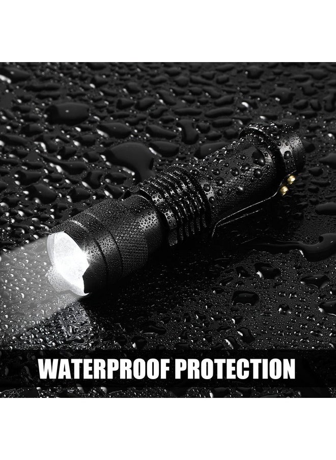 Fumete Fumete 20 Pieces LED Flashlight Mini 3 Mode Tactical Torch Small Water Resistant Pocket Flash Light Adjustable Focus Light Pen for Men, Father, Indoor Outdoor Hiking(Black)  - Image 4