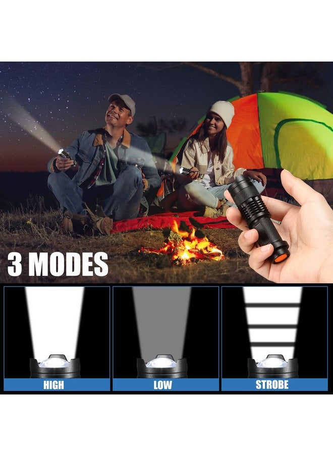 Fumete Fumete 20 Pieces LED Flashlight Mini 3 Mode Tactical Torch Small Water Resistant Pocket Flash Light Adjustable Focus Light Pen for Men, Father, Indoor Outdoor Hiking(Black)  - Image 3