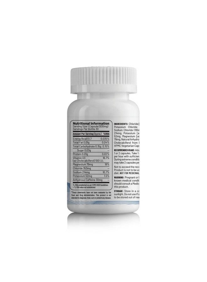 Unived Caffeinated Electrolyte Salt Caps Electrolyte Replacement With Caffeine, 30 Caps - Image 2