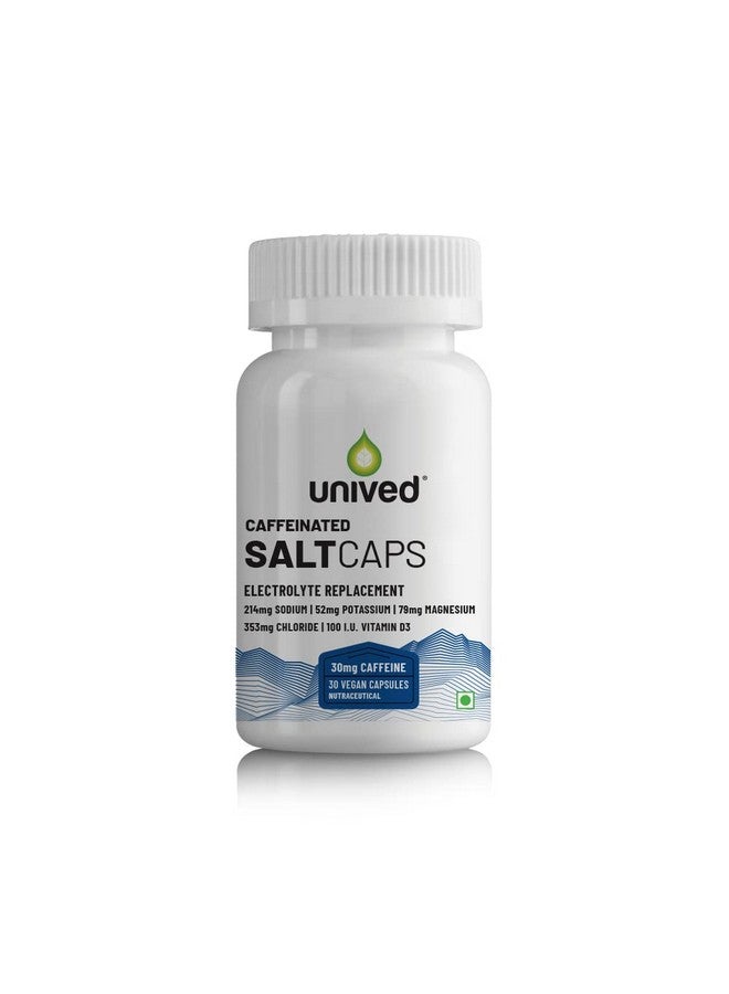 Unived Caffeinated Electrolyte Salt Caps Electrolyte Replacement With Caffeine, 30 Caps - Image 1