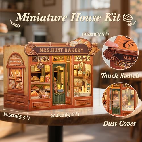 CUTEBEE Book Nook Kit DIY Miniature House Kits for Adult and Teens Dollhouse Booknook Tiny House Bookshelf 3D Wooden Puzzle DIY Craft Gifts for Family and Friends MrsHunt Bakery - Image 5