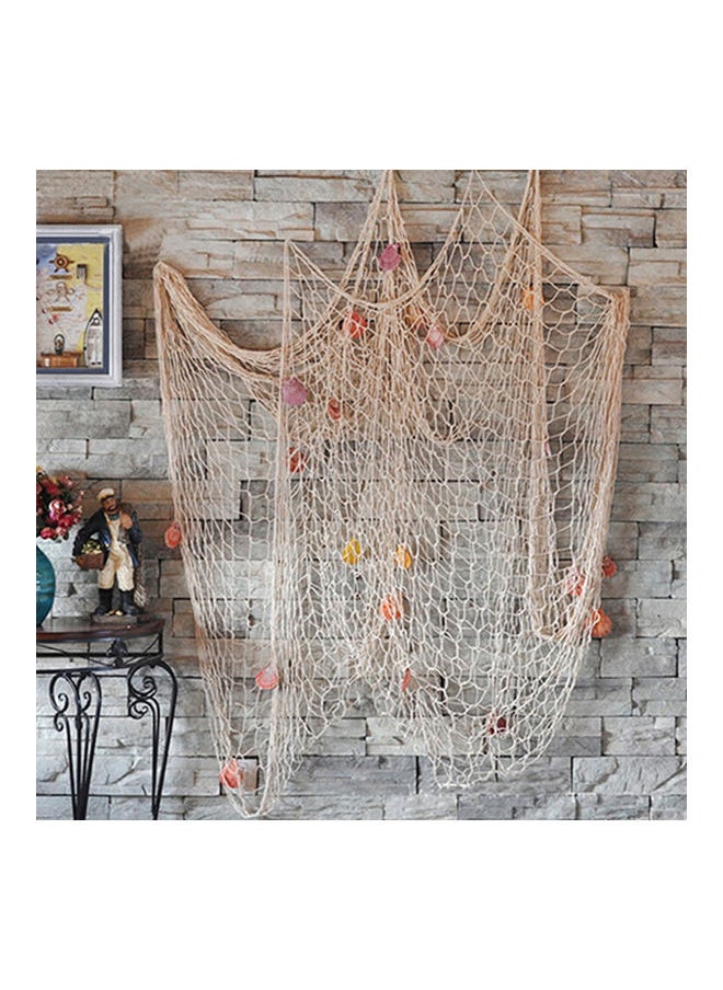 NIBEMINENT Fishnet Photography Backdrop Beige/Pink/Yellow  - Image 1