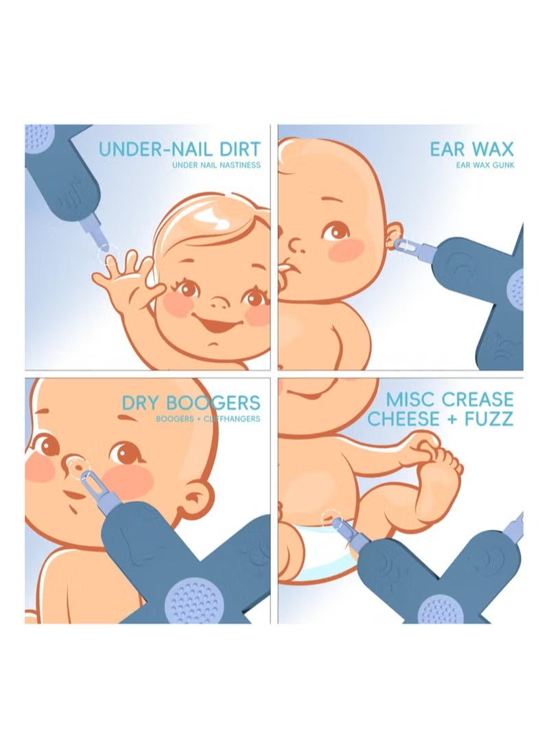4Pcs Baby 4-in-1 Nose and Ear Cleaner, Nose, Nail and Ear Cleaner, Nail, Nose and Ear Gadget, Safe Ear Wax Removal Tool and Baby Nose Cleaner Nail Cleaner for Baby (Blue2+Purple2) - Image 4