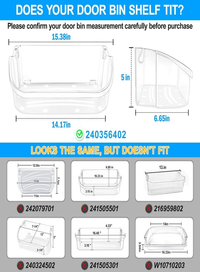 Alvar [2 PACK] UPGRADED 240356402 Refrigerator Door Bin Replacement,Compatible with Frigidaire Refrigerator Door Shelf Parts FFSS2615TS0 LFSS2612TF0 LFSS2612TE0 AP2549958 FGHS2631PF4A Door Shelf Shelves - Image 2