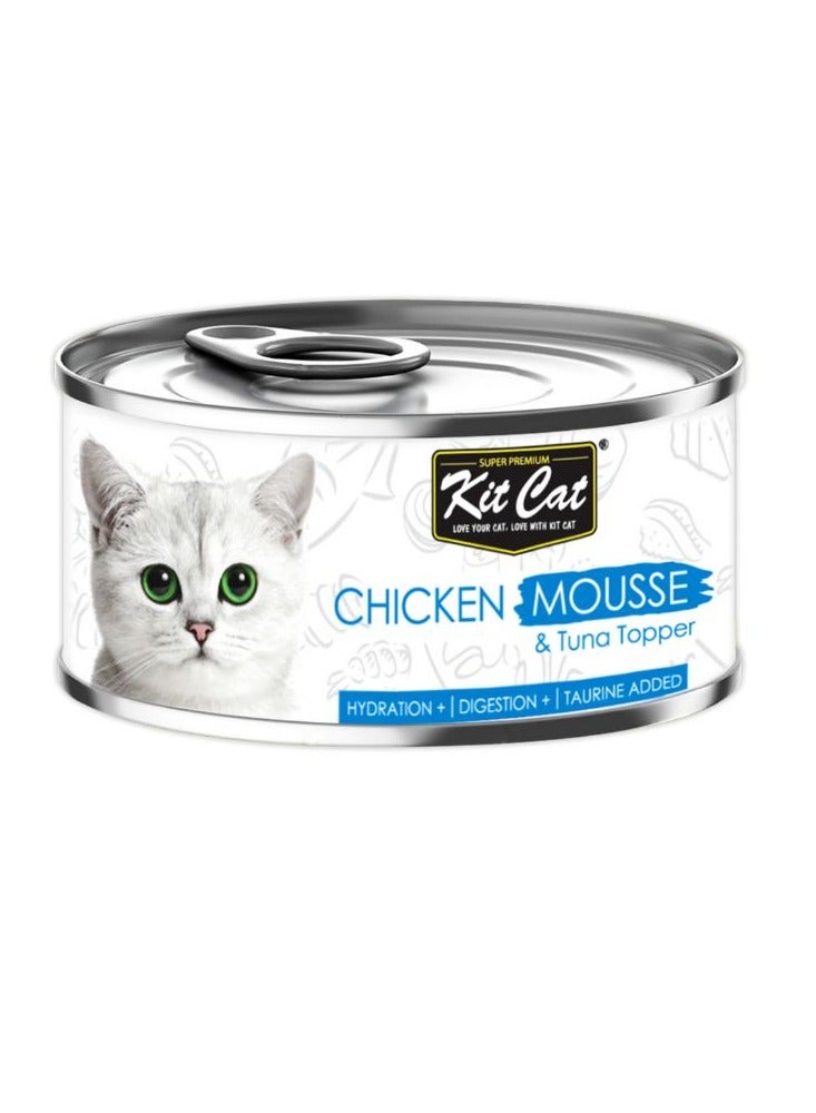 Kit Cat Cat Mousse Wet Food Chicken And Tuna Topper Flavor 80g Pack of 6 - Image 2