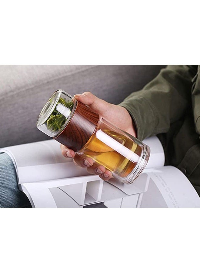 Arabest Glass Tea Infuser - 8oz Travel Mug with Strainer Tea Tumbler Bottle Leakproof for Loose Leaf Flower Herbal Tea Bags  - Image 3