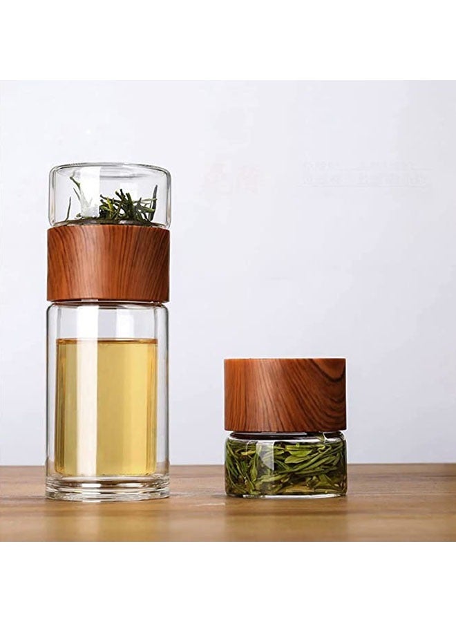 Arabest Glass Tea Infuser - 8oz Travel Mug with Strainer Tea Tumbler Bottle Leakproof for Loose Leaf Flower Herbal Tea Bags  - Image 1