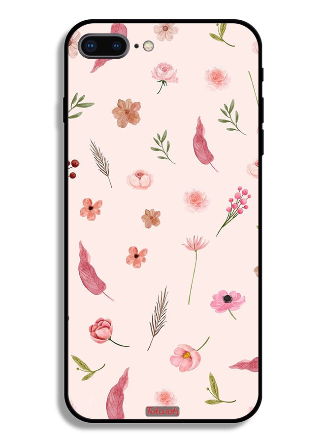 Tolwak Apple iPhone 8 Plus Protective Case Leaves And Roses Pattern - Image 2