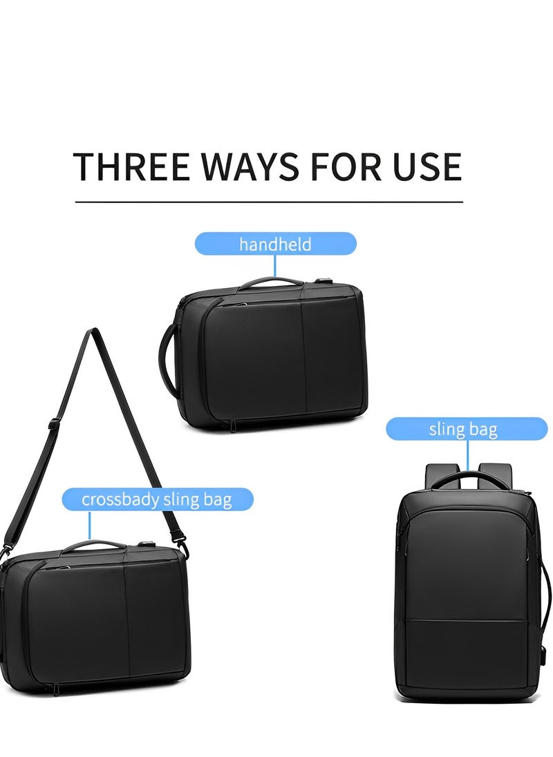 Skycare - Skycare Business Travel Waterproof Backpack, Multi-functional Large Capacity Expandable Computer Bag for Handheld or Shoulder Carry - Image 1