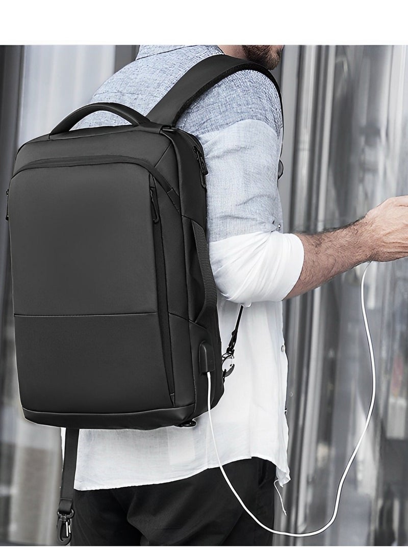 Skycare Business Travel Waterproof Backpack, Multi-functional Large Capacity Expandable Computer Bag for Handheld or Shoulder Carry - Image 4