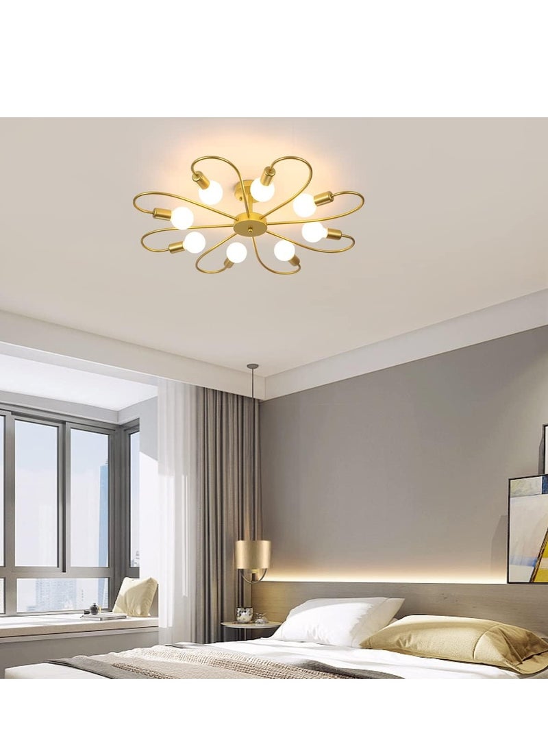 GEADI - Modern Sputnik Chandelier Black Mid Century Island Pendant Light Fixture 8 Light Ceiling Chandeliers for Kitchen Dining Room Bedrooms - Image 1