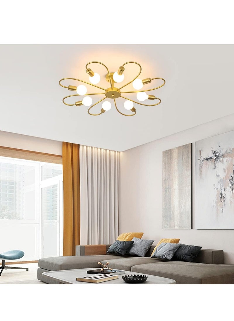 GEADI - Modern Sputnik Chandelier Black Mid Century Island Pendant Light Fixture 8 Light Ceiling Chandeliers for Kitchen Dining Room Bedrooms - Image 1