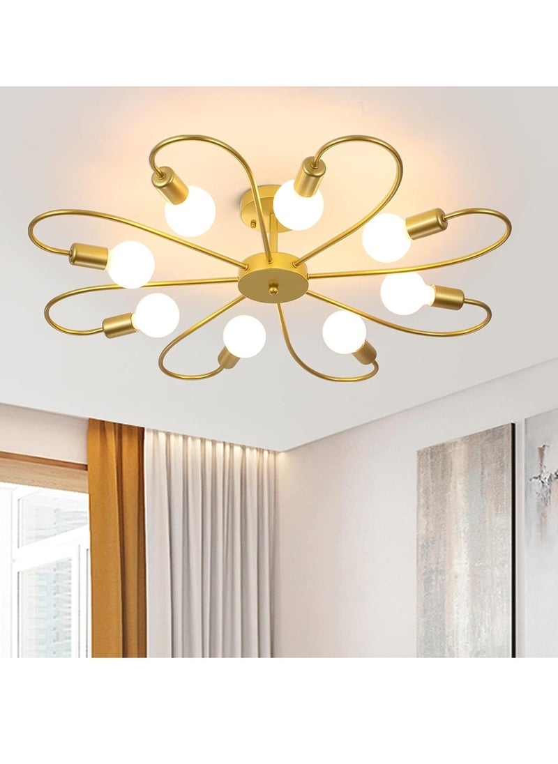GEADI - Modern Sputnik Chandelier Black Mid Century Island Pendant Light Fixture 8 Light Ceiling Chandeliers for Kitchen Dining Room Bedrooms - Image 1