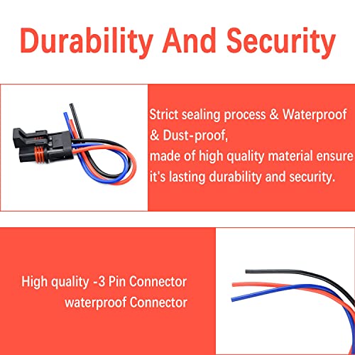 VKVXCLON Pulse Power Plug Pigtail Connector Compatible with Polaris 2018 2019 2020 2021 2022 2023 2024 Ranger XP 1000/ RZR/Pro RS1 General Pulse Bus Bar Harness Pigtail Connector (6Pcs Black Red Blue) - Image 5