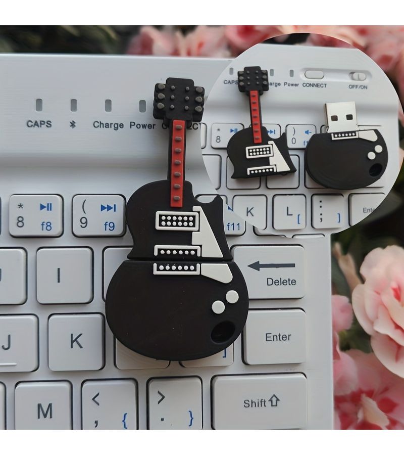 USB Flash Drive 32GB Creative Guitar Design Cute Cartoon Novelty Gift for Office Student Use - Image 1