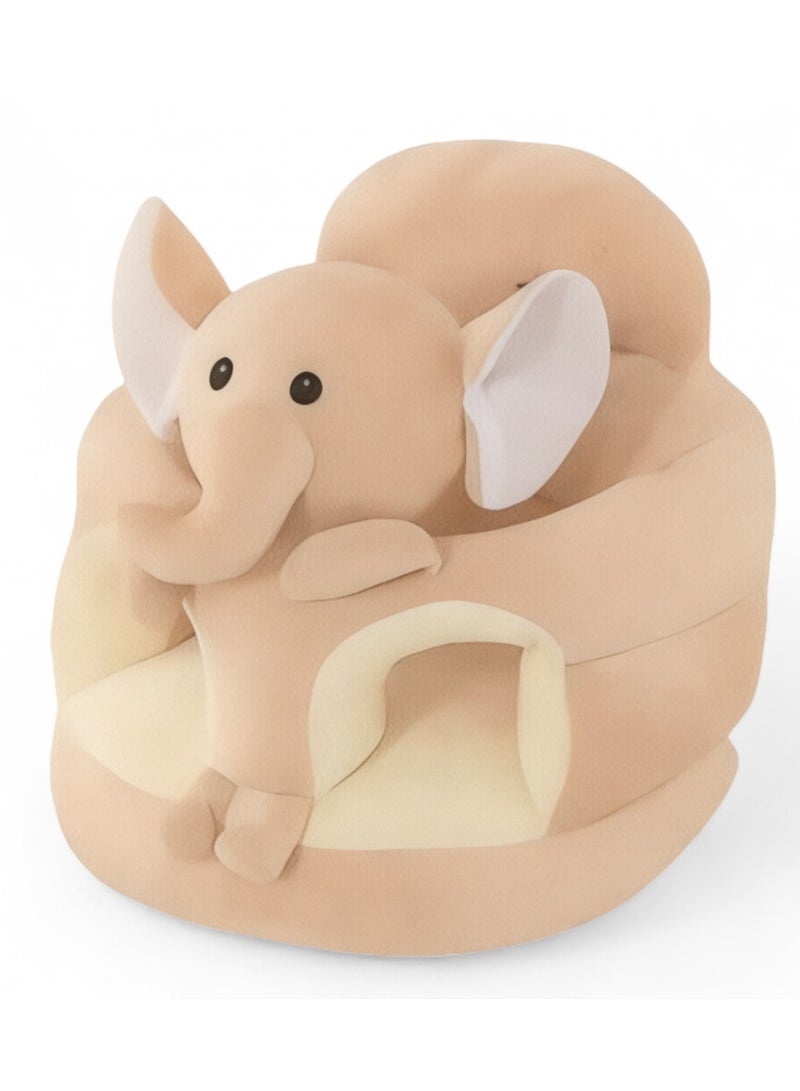 AL BADER ALBADER Baby Foam Chair Round Sofa for Kids Medium Size Comfortable Baby Seat with Cute Animal Design Fully Padded Safe Stable Lightweight Portable Support Chair for Infants 4 to 18 Months, available in various designs , Elephant design - Image 1