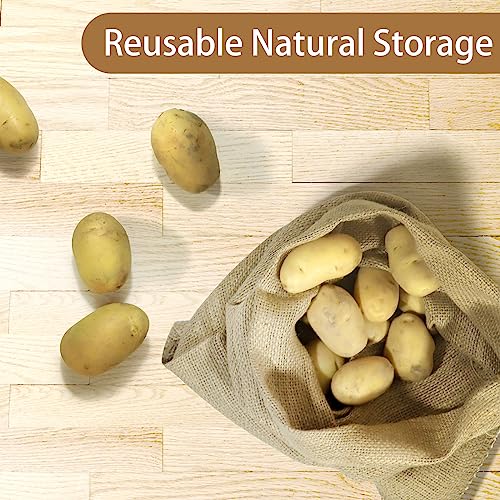 Zplontya Large Burlap Bags 20x30 Inch Natural Jute Single Burlap Sacks, Reusable Plant Grow Bags Root Vegetable Holders, Strong Potato Sacks for Gardening Planting Food Storage,Outdoor Games for Kids - Image 4