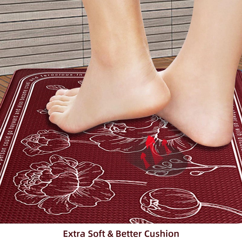 ROTTOGOON Kitchen Floor Mat Set of 2, Cushioned Anti Fatigue Kitchen Mat 17"x59"+17"x29", Non-Slip Waterproof Kitchen Rug, Premium PVC Comfort Kitchen Mats and Rugs for Kitchen, Office, Home, Laundry - Image 5