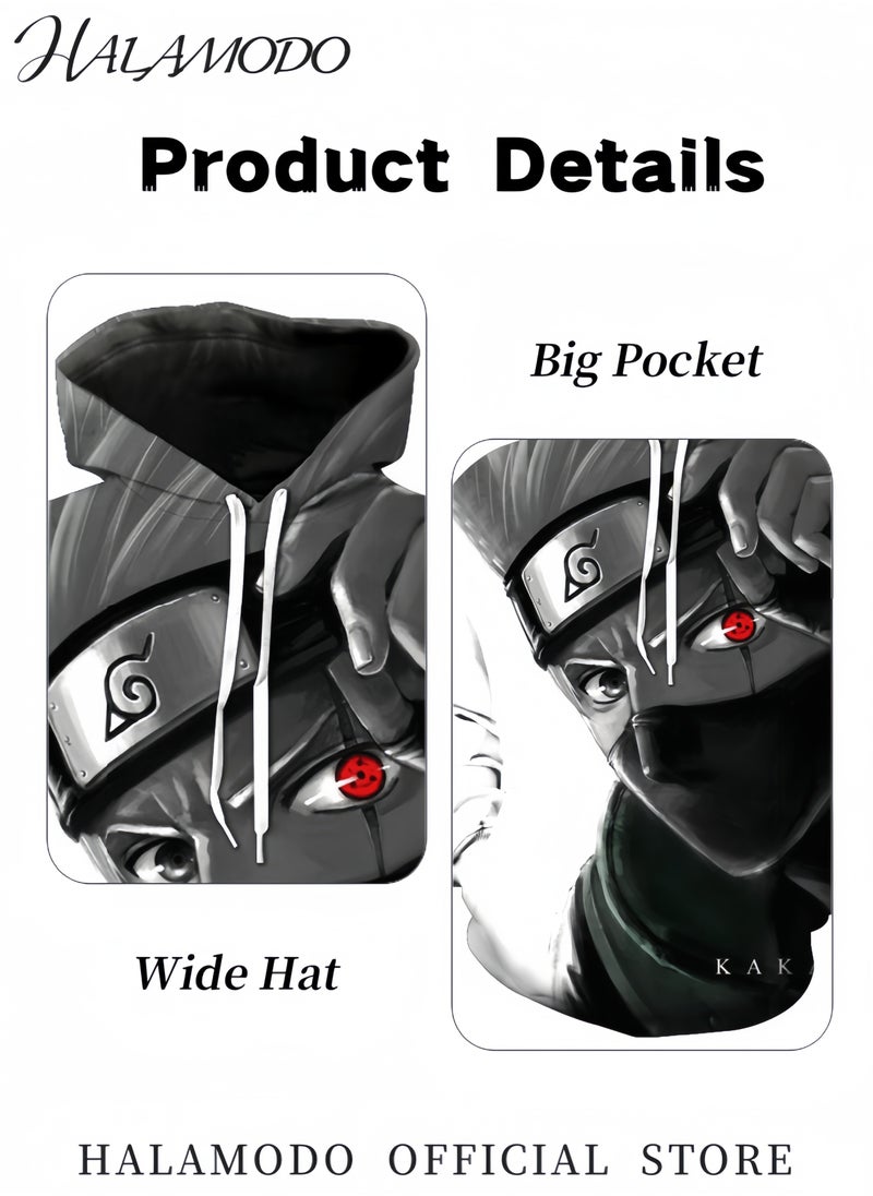 HALAMODO Unisex Hoodies with 3D Printed Cosplay Sweatshirt Novelty Long-Sleeved Tops Fashion Youth Pullovers Casual Sweatshirts Sportswear with Drawstrings & Large Pockets for Men Women Boys Girls  - Image 4