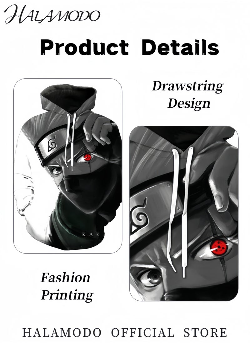 HALAMODO Unisex Hoodies with 3D Printed Cosplay Sweatshirt Novelty Long-Sleeved Tops Fashion Youth Pullovers Casual Sweatshirts Sportswear with Drawstrings & Large Pockets for Men Women Boys Girls  - Image 3
