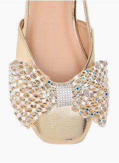 Celeste Girls Mule With Full Daimante Bow Sparkle And Shine  - Image 4