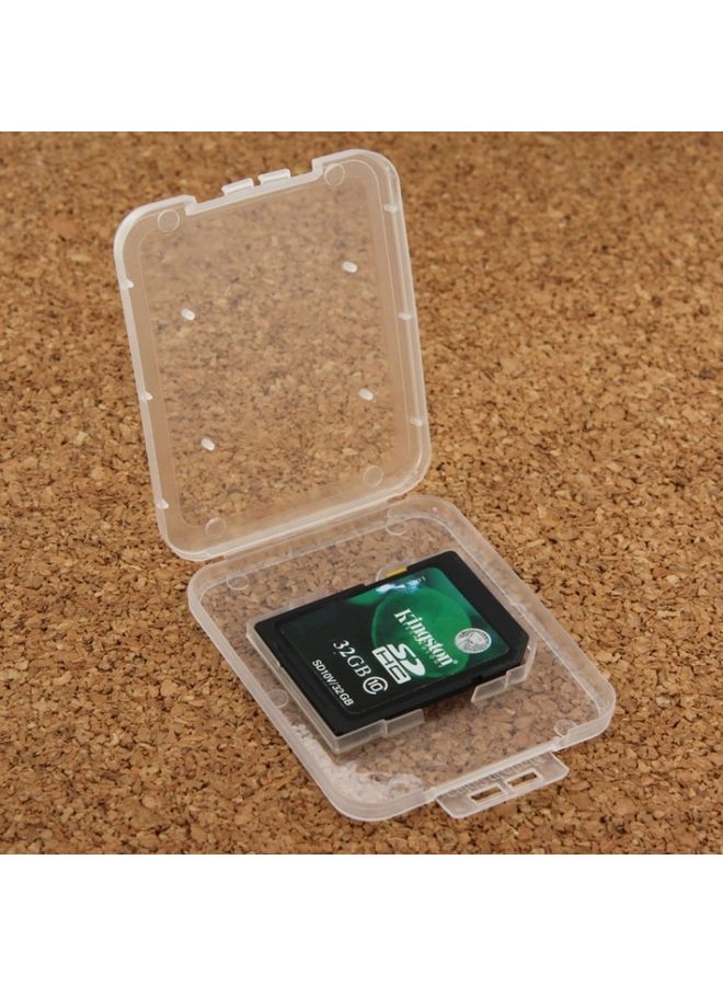 BURAQ 100Pcs Transparent Plastic Storage Card Box for Secure Digital Memory Card / SD Card  - Image 1