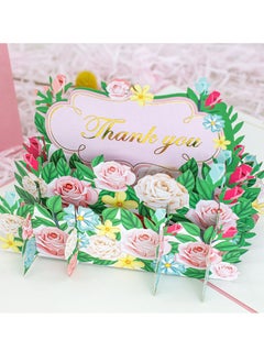 xozgdovg 3d Thanksgiving flowers Teachers' Day three-dimensional greeting card engraving blessing card 