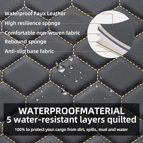 Elantrip 2PCs Front Car Seat Covers Leather Car Seat Protector Universal fit for Most Cars SUVs and Trucks Water Proof Seat Protector Black and Gold - Image 3