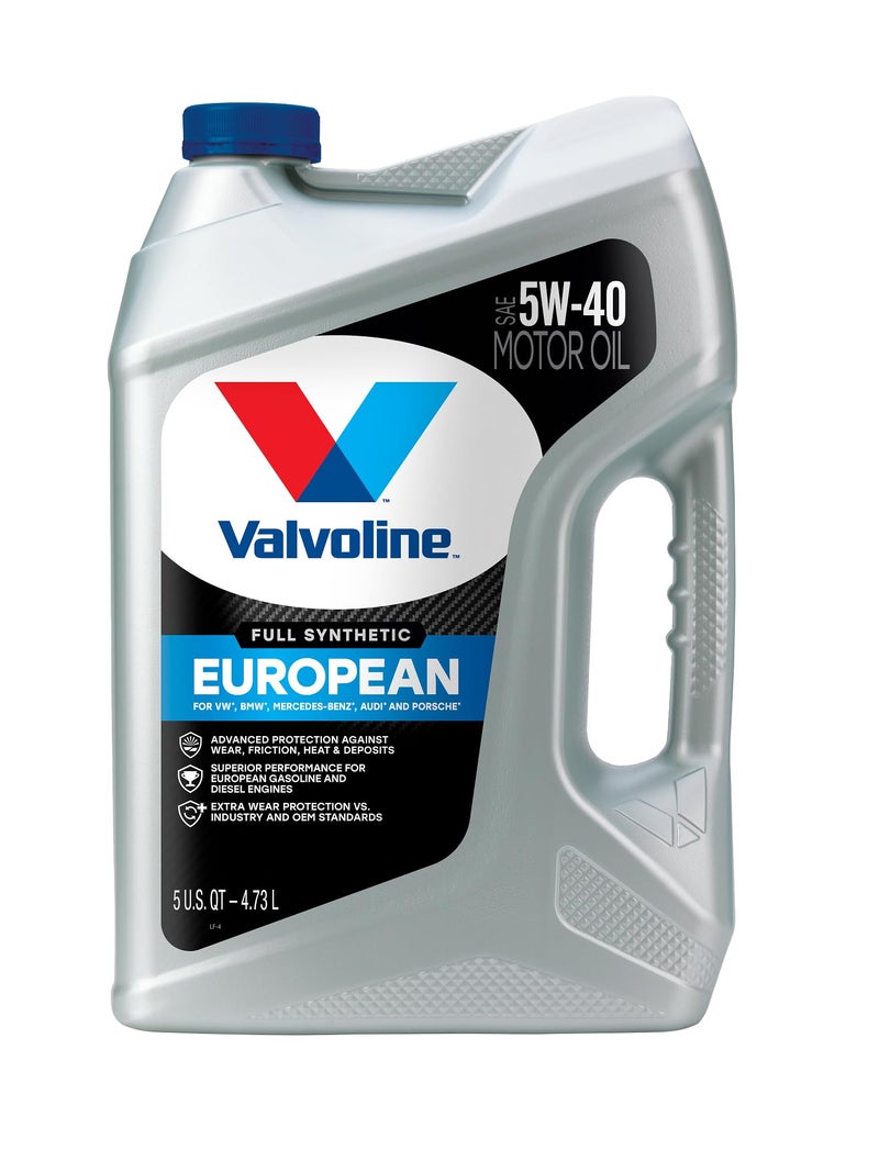 Valvoline European Vehicle Full Synthetic 5W-40 Motor Oil 5 Quart - Image 1