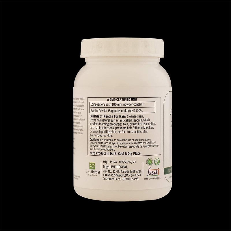 Ayur Amrit Reetha Powder Natural Shampoo For Silky Smooth Hair Pack of 2 x 100 gm Each - Image 3