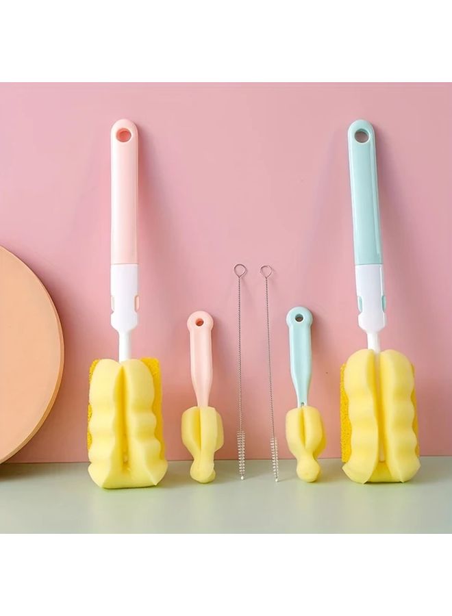 Pink Foldable Bottle Brush Set 3 Pieces For Cups Straws And Feeding Items Easy Storage - Image 3