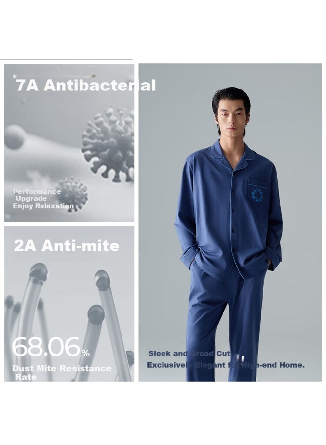 HLA Hailan Home Men's And Women's 25 New Pure Cotton 7a Antibacterial Long Sleeve Long Pants Home Wear Set - Image 2