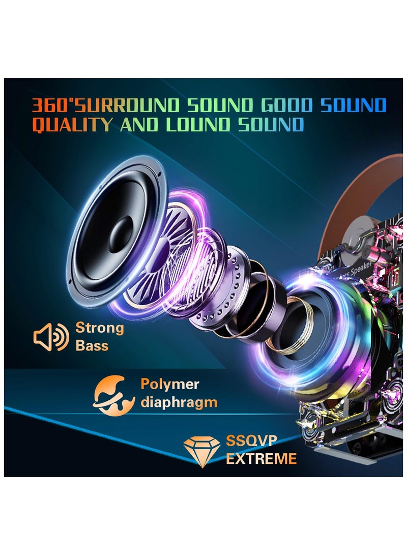 SOLARAE Mini Karaoke Machine, Portable Bluetooth Karaoke Speaker with Wireless Microphone and 8 modes of Dynamic Lights, for Kids and Adults, Birthday Gifts for Boys Girls Indoor/Outdoor Family Home Party - Image 3