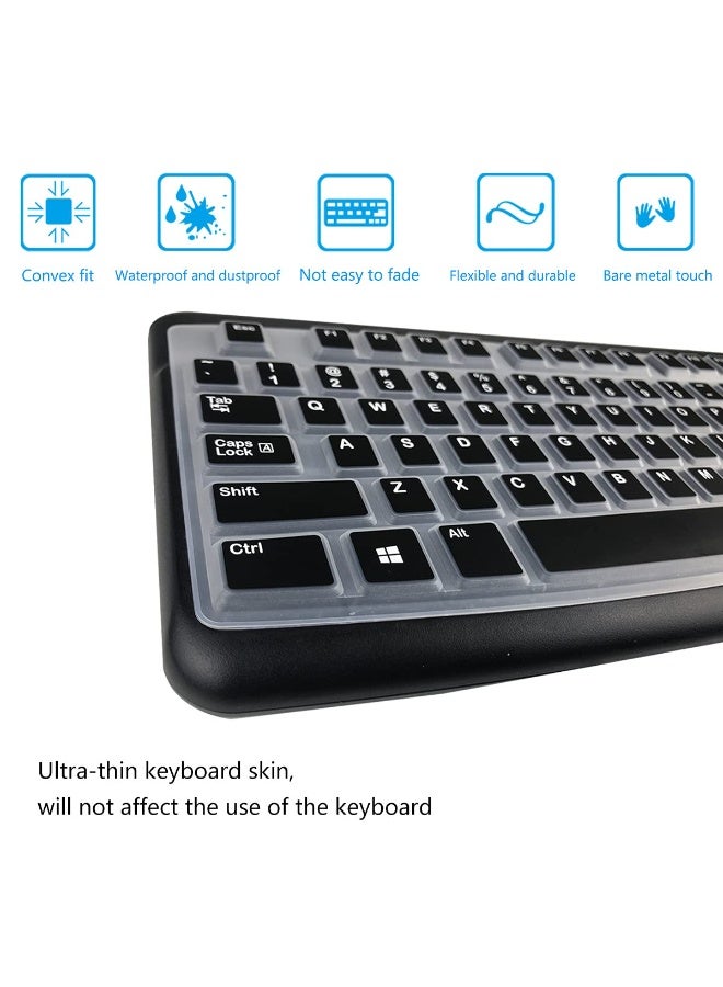 Logitech K120&MK120 Silicone Keyboard Protective Cover Ergonomically Designed Desktop USB Wired Keyboard Waterproof Protection Accessory (Transparent Black) - Image 5