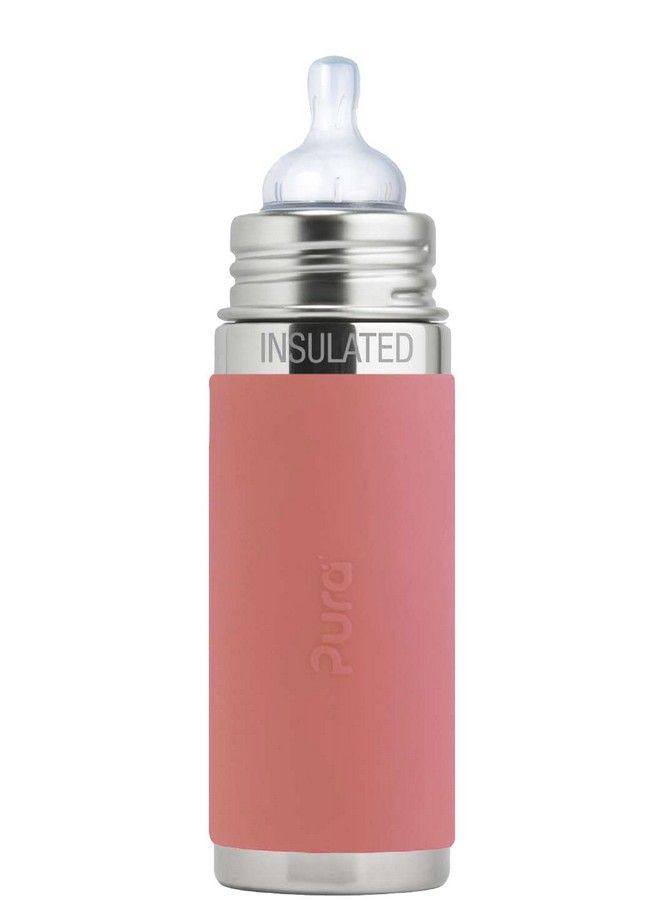 Pura Kiki 9Oz/260Ml Stainless Steel Insulated Anti Colic Infant Bottle W/Silicone Medium Flow Nipple & Sleeve 100% Plastic Free Madesafe Certified For Kids Toddlers Babies & Infant - Image 1