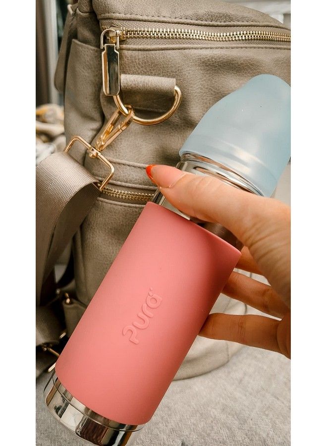 Pura Kiki 9Oz/260Ml Stainless Steel Insulated Anti Colic Infant Bottle W/Silicone Medium Flow Nipple & Sleeve 100% Plastic Free Madesafe Certified For Kids Toddlers Babies & Infant - Image 4