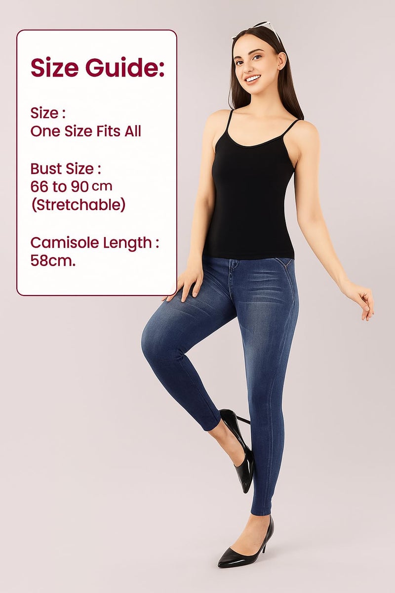 KeepCart Women's Thermal Underwear Tops Velvet Touch Camisole Apricot Sexy Stretchy Slim-Fit Vest (Bust Size : 66 to 90 CM) (Free Size) Stretchable - Image 5