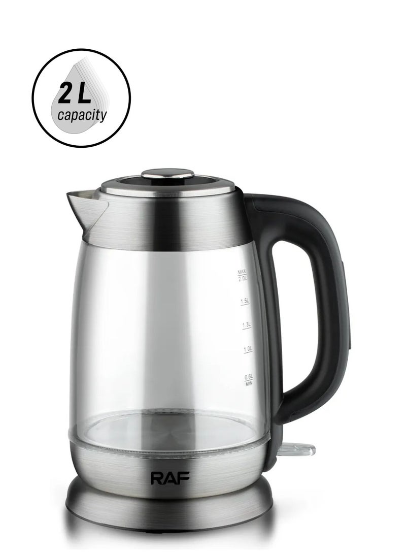 آر إيه أف الفولاذ المقاوم للصدأ لوحة الحرارة الزجاج غلاية كهربائية ببا الحرة الداخلية غلاية كهربائية 360 قطب قاعدة غلاية كهربائية - Image 1