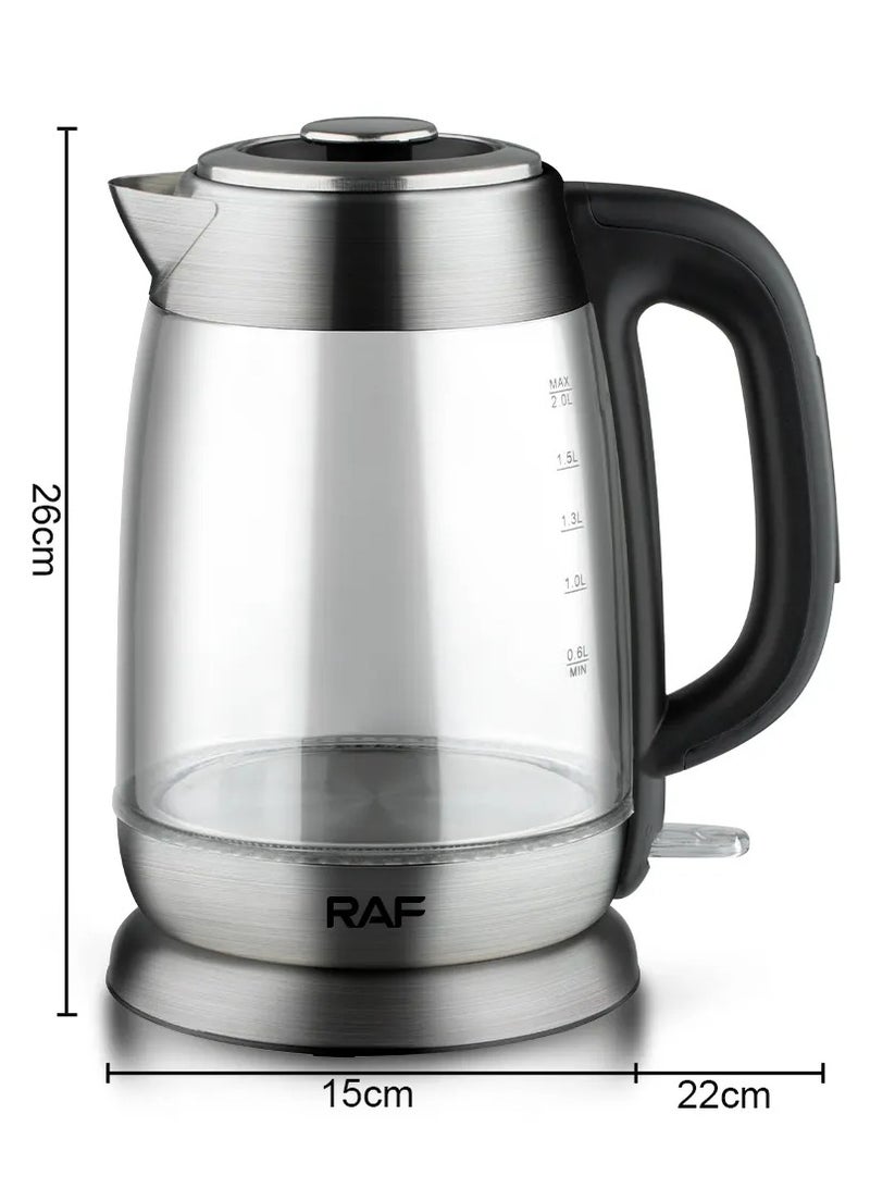 آر إيه أف الفولاذ المقاوم للصدأ لوحة الحرارة الزجاج غلاية كهربائية ببا الحرة الداخلية غلاية كهربائية 360 قطب قاعدة غلاية كهربائية - Image 5