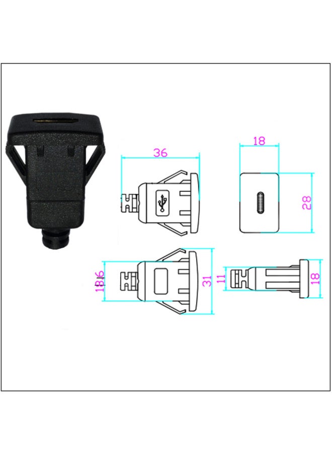 Generic - Panel Line Type-c Over 3A Current 10 Gb/s Extended Data Charging Car Yacht Motorcycle Dashboard Line-Line Length:1 M - Image 1