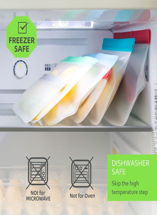 LeMuna 12 Pack Multi-Size Reusable Food Storage Bags - BPA-Free Leakproof Freezer Bags (4Gallon/4Sandwich/4Snack) - Image 4