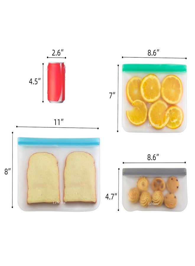 LeMuna 12 Pack Multi-Size Reusable Food Storage Bags - BPA-Free Leakproof Freezer Bags (4Gallon/4Sandwich/4Snack) - Image 5