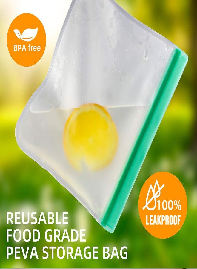 LeMuna 12 Pack Multi-Size Reusable Food Storage Bags - BPA-Free Leakproof Freezer Bags (4Gallon/4Sandwich/4Snack) - Image 3
