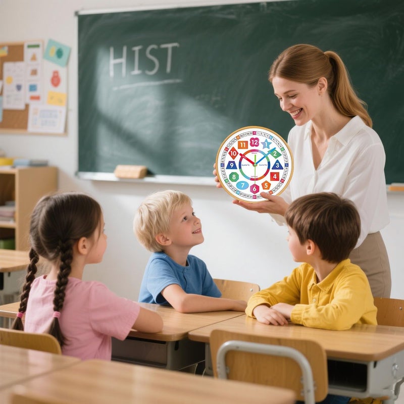 AIRUIFU Colorful Teaching Wall Clock for Kids - Image 5