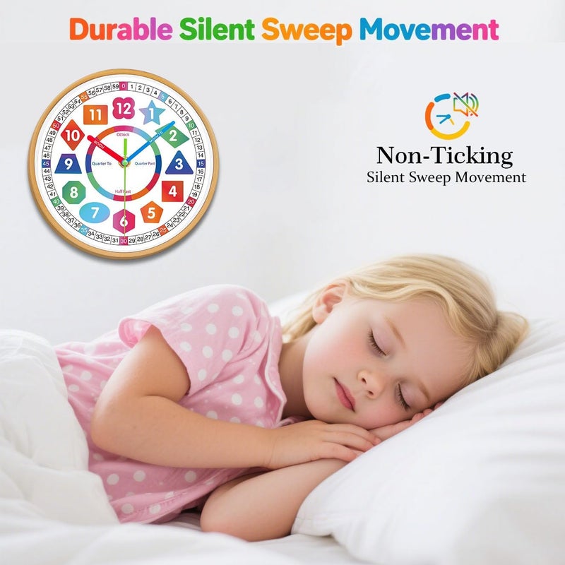 AIRUIFU Colorful Teaching Wall Clock for Kids - Image 2