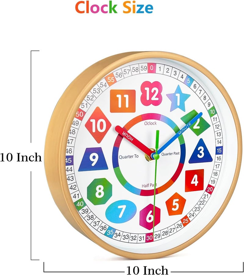 AIRUIFU Colorful Teaching Wall Clock for Kids - Image 3