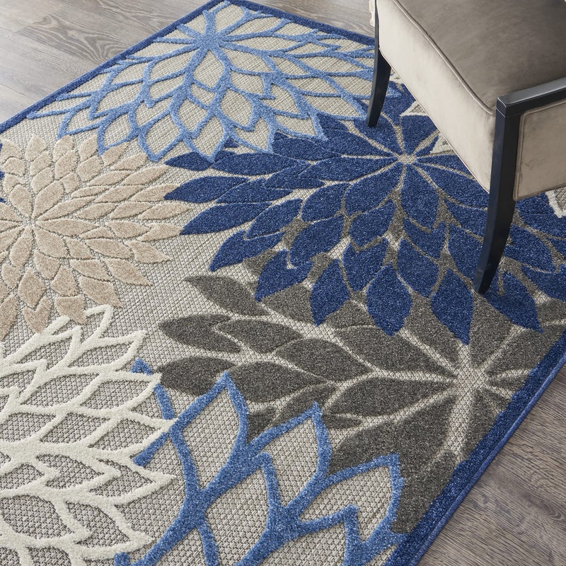 Nourison Home Aloha 5'3" x 7'5" Fabric Indoor/Outdoor Rug in Blue/Multi-Color - Image 4
