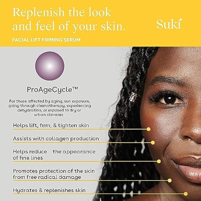 Suki Anti Aging Face Serum: Facial Lift Firming Serum - Plumping Day & Night Anti Wrinkle Serum for Face Skin Care with Hydrating Hyaluronic Acid, Retinol Alternative Bakuchiol, Plant Stem Cells 1oz. - Image 3