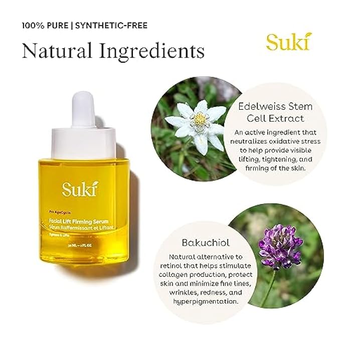 Suki Anti Aging Face Serum: Facial Lift Firming Serum - Plumping Day & Night Anti Wrinkle Serum for Face Skin Care with Hydrating Hyaluronic Acid, Retinol Alternative Bakuchiol, Plant Stem Cells 1oz. - Image 5