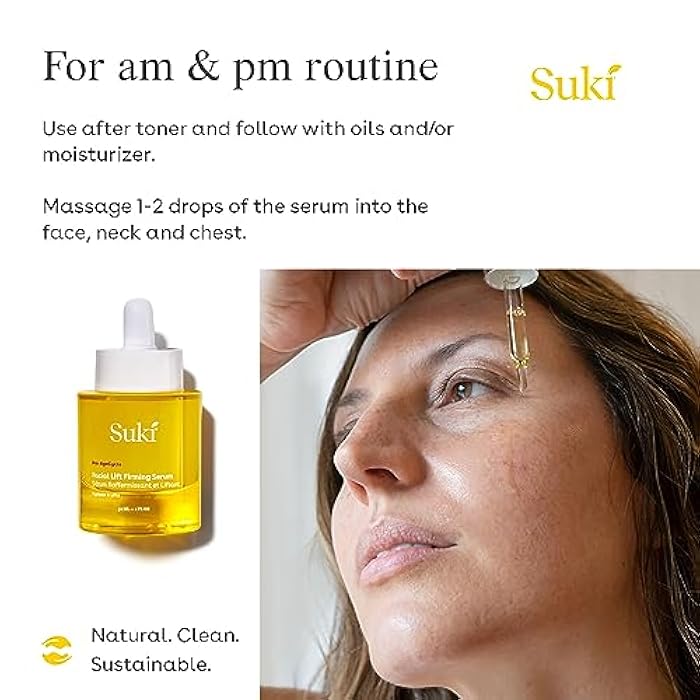 Suki Anti Aging Face Serum: Facial Lift Firming Serum - Plumping Day & Night Anti Wrinkle Serum for Face Skin Care with Hydrating Hyaluronic Acid, Retinol Alternative Bakuchiol, Plant Stem Cells 1oz. - Image 4